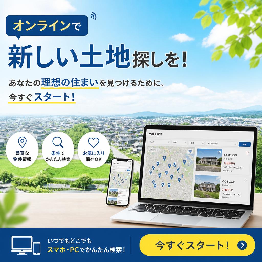 オンラインで新しい土地探しを！あなたの理想の住まいを見つけるために、今すぐスタート！