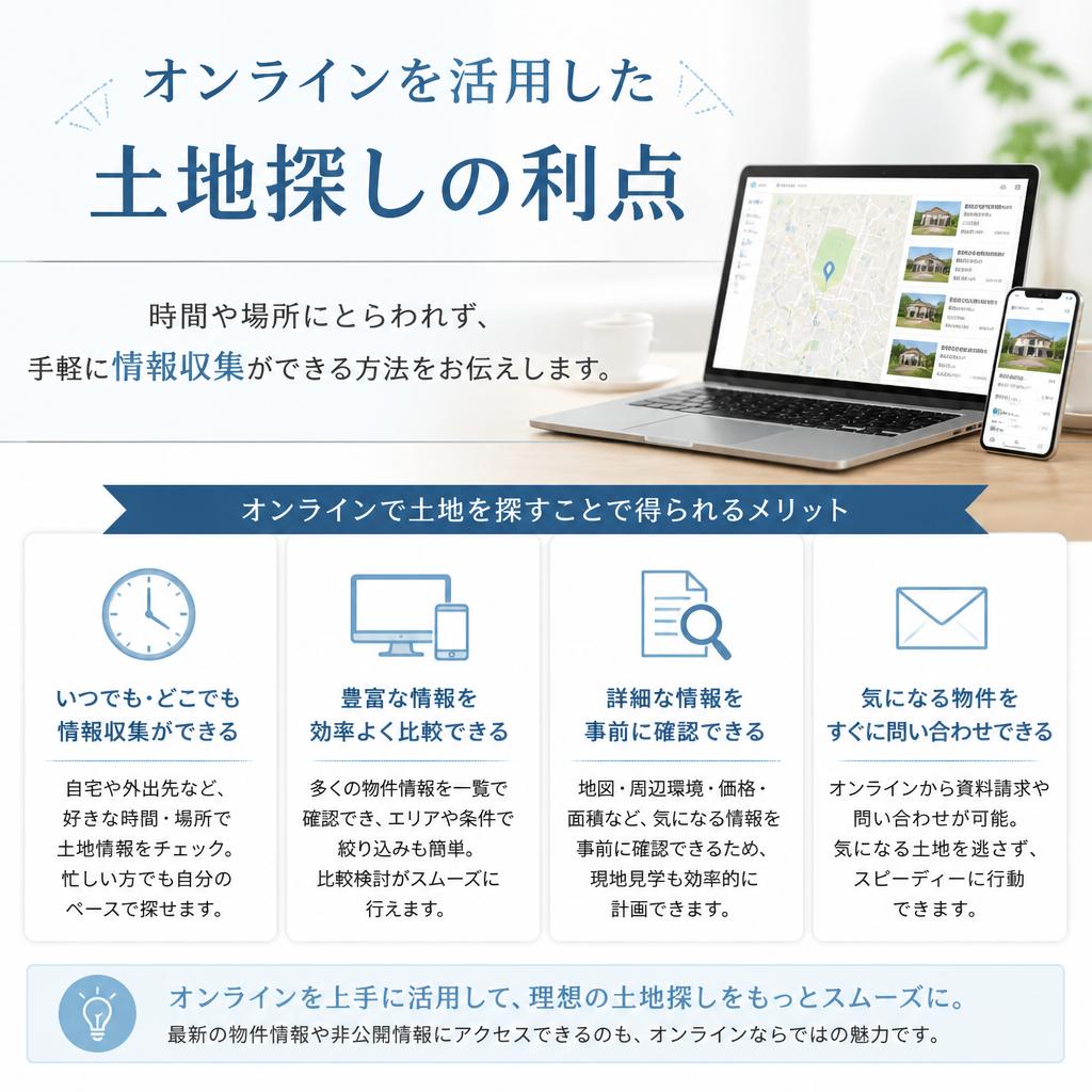 2. オンラインでの土地探しのメリット